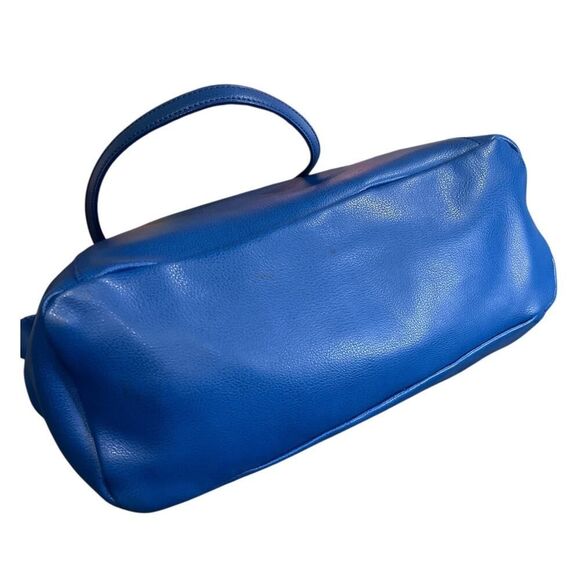 Piero Guidi Handbag Blue Leather Tote Magic Circus Accent Pocket - Picture 4 of 7